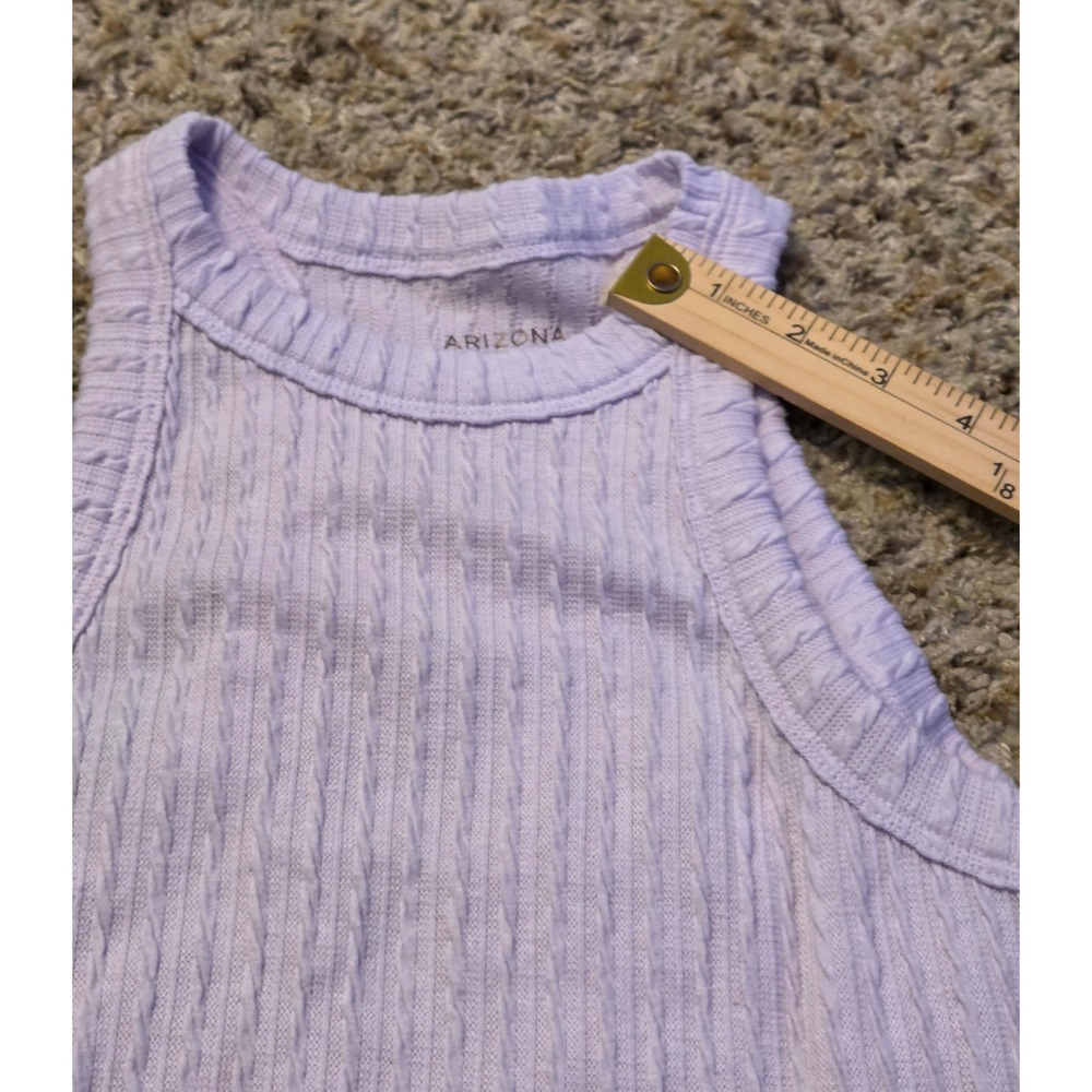 Arizona‎ Ribbed Cropped Tank Top Women's Size Medium Purple - Picture 7 of 9